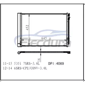 6450.9.391.489 BMW 5er F07/F10 2010–2019 Klimakondensator, 5 mm Lamellenh&ouml;he