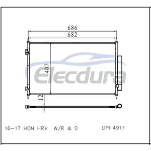 80110T7WA01 Honda Hrv 2016-2017 A/C Condenser