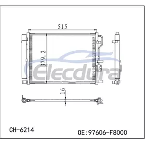 97606F8000 Hyundai Tucson 2015-2022 A/C Condenser 16mm Core