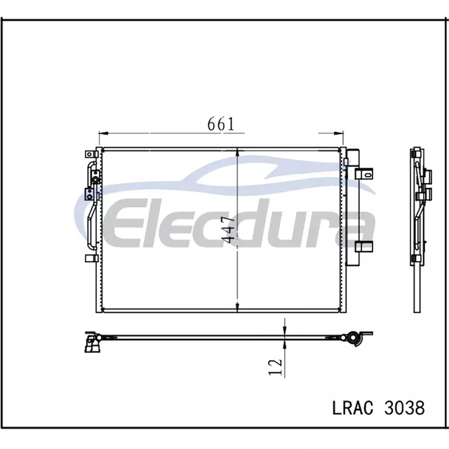 301000058AA Chery Tiggo 8 Pro 2021+ A/C Condenser Assembly 12mm Core