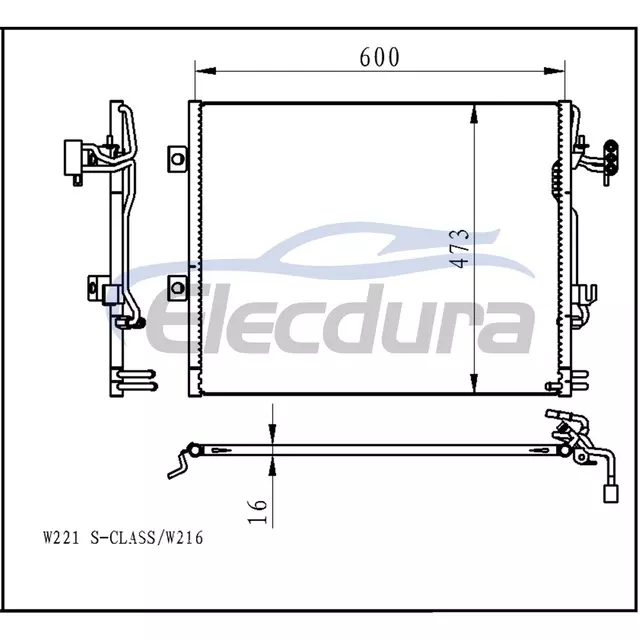 221 500 01 54 Mercedes-Benz S-Class W221 2005+ A/C Condenser