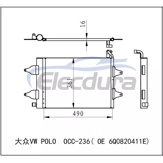 351301531 Volkswagen Polo 1995-2006 Condensator A/C