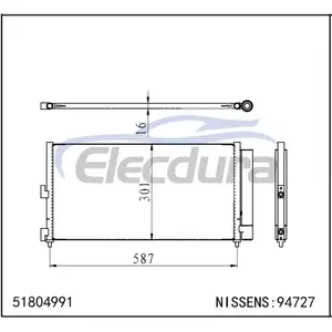 51804991 Fiat Punto 2007-2009 A/C Condenser