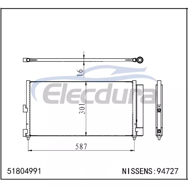51804991 Fiat Punto 2007-2009 A/C Condenser