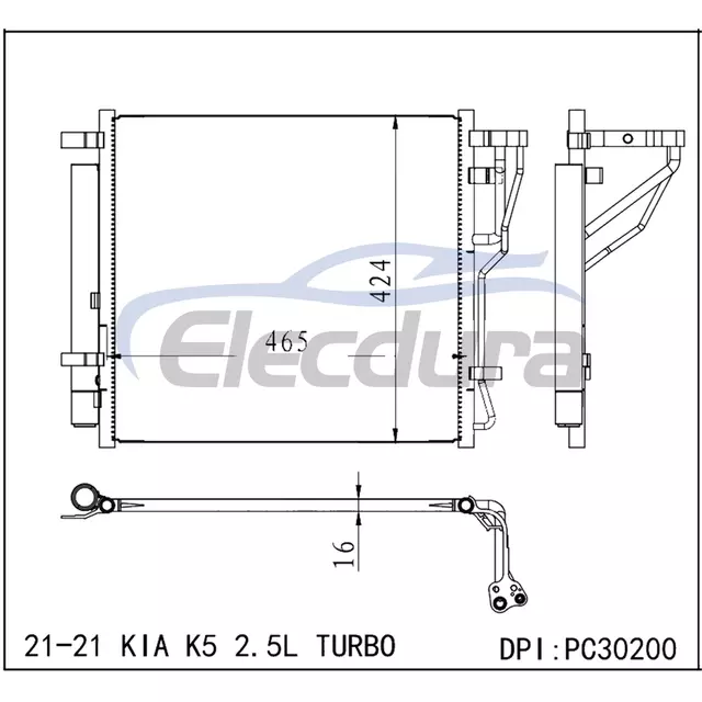 97606-L3300 Kia K5 Turbo 2021+ 2,5LA/C kondensator