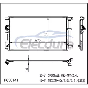 97606D3820 Hyundai Tucson 2019-2021 A/C Condenser Assembly