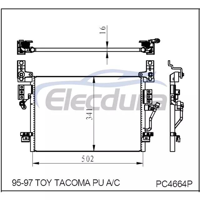 8846104020 Toyota Toy Tacoma Pu 1995-1997 A/C kondensator