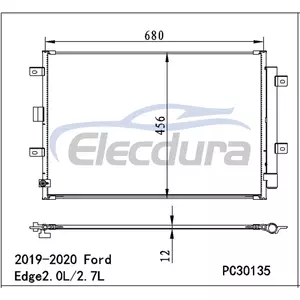 K2GZ19712B Ford Edge 2019-2020 2.0L A/C Condenser Assembly