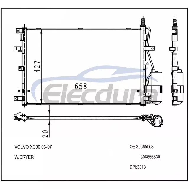 30665563 Volvo Xc90 2003-2007 A/C Condenser