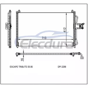 7L8Z19712AA Mazda Escape Tribute 2005-2006 A/C Condenser
