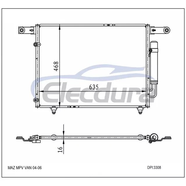 LE4761480 Klimakondensator f&uuml;r Mazda MPV Van 2004–2006