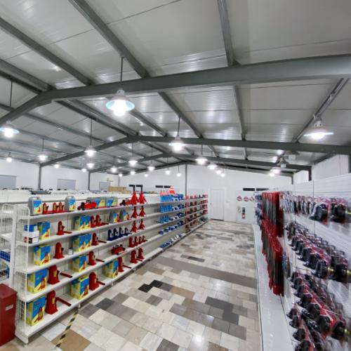 organized auto parts storage and display system