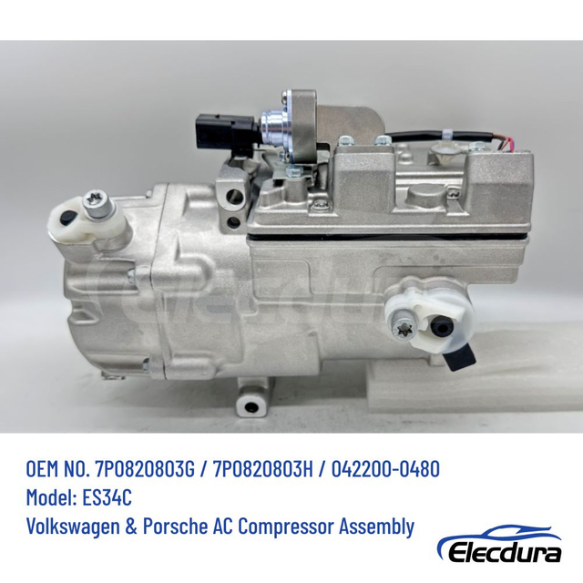 ES34C electric AC compressor for VW Touareg Porsche Cayenne Panamera Hybrid OE 7P0820803G 7P0820803H Denso 042200-0480