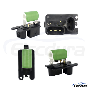 OE-standard 5U0959493 5-pin blower motor resistor for VW Golf V, Polo 9N, and Gol G5 G6 HVAC systems.