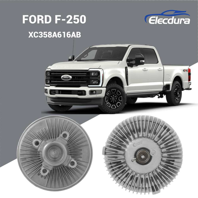 Wholesale factory view of XC358A616AB mechanical fan clutch for Ford F-250 and F-350 heavy-duty trucks.