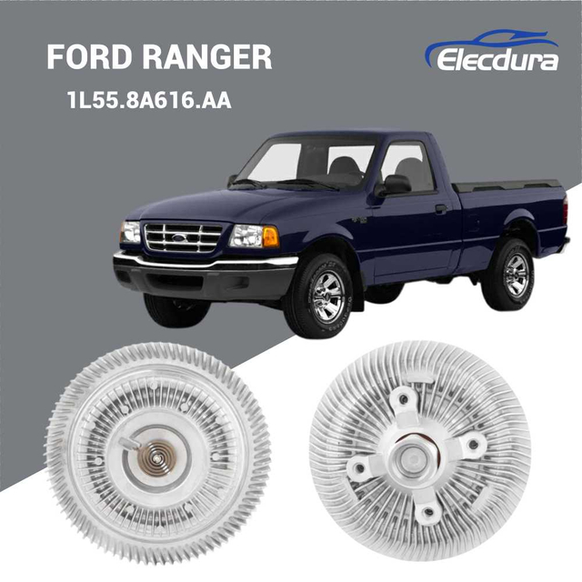 Wholesale factory view of 1L55.8A616.AA mechanical fan clutch for Ford Ranger 2.8 Power Stroke.