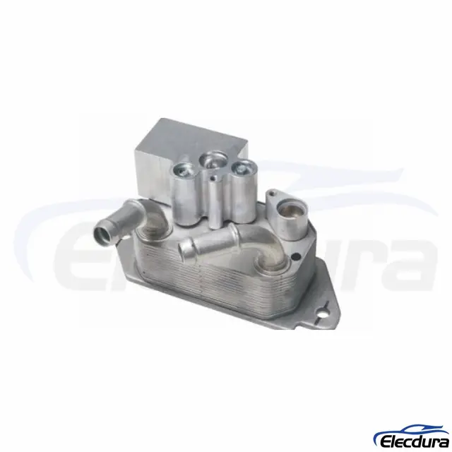 Transmission oil cooler leak symptoms including coolant contamination and fitting inspection