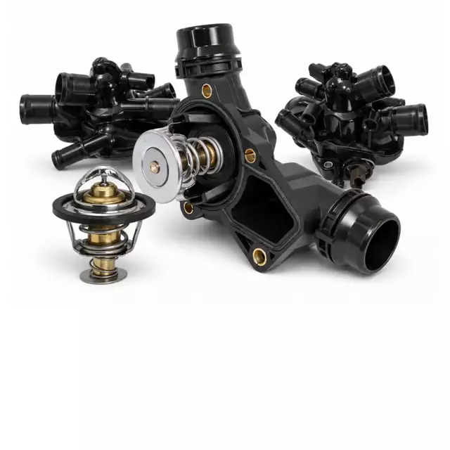 Engine coolant thermostats for regulating engine cooling temperature