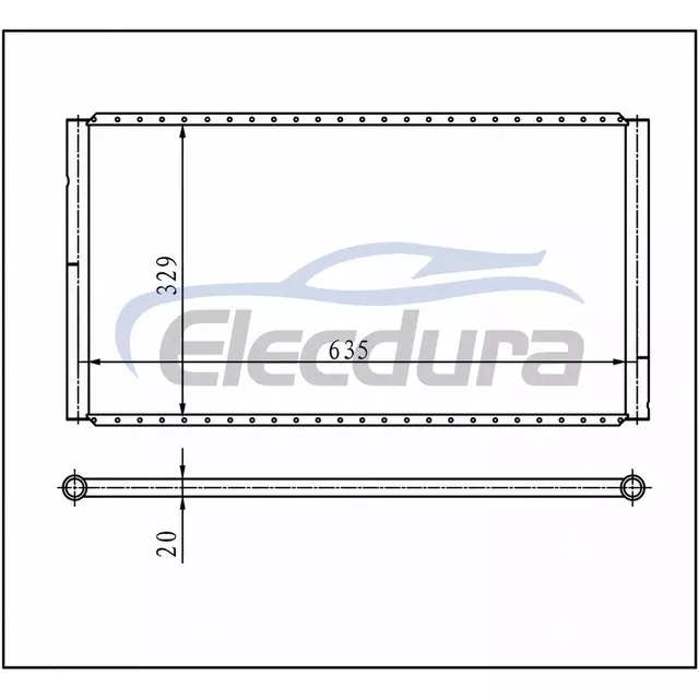 Universal A/C Condenser 635 &times; 329 &times; 20 mm