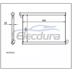 Universal A/C Condenser 328 &times; 482 &times; 26 mm