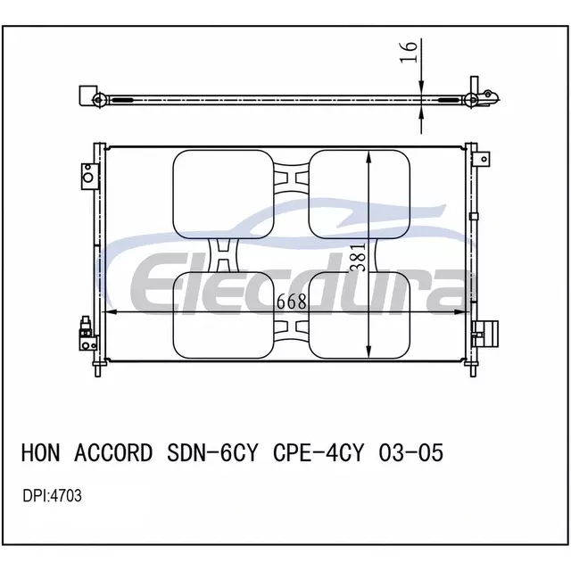 80110SDBA61 Honda Accord Usa 2003-2005 A/C Condenser
