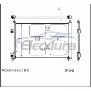 GD7A61480B Mazda 626 1998-2002 V4 A/C kondenz&aacute;tor
