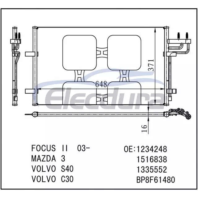 1234248 Ford Focus 2003+ A/C Condenser