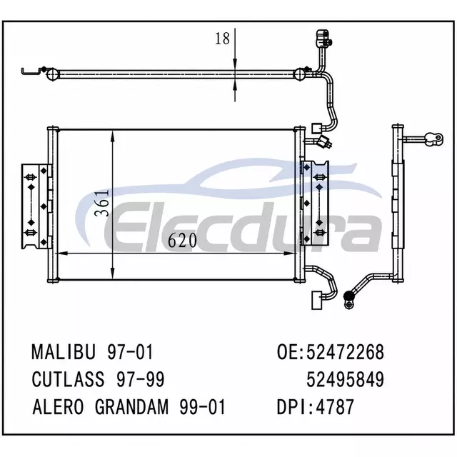 52472268 Chevrolet Malibu 1997-2001 A/C Condenser Assembly