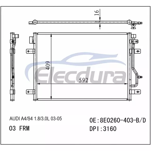 7812A160 Mitsubishi Pajero Sport 2008+ A/C Condenser Assembly