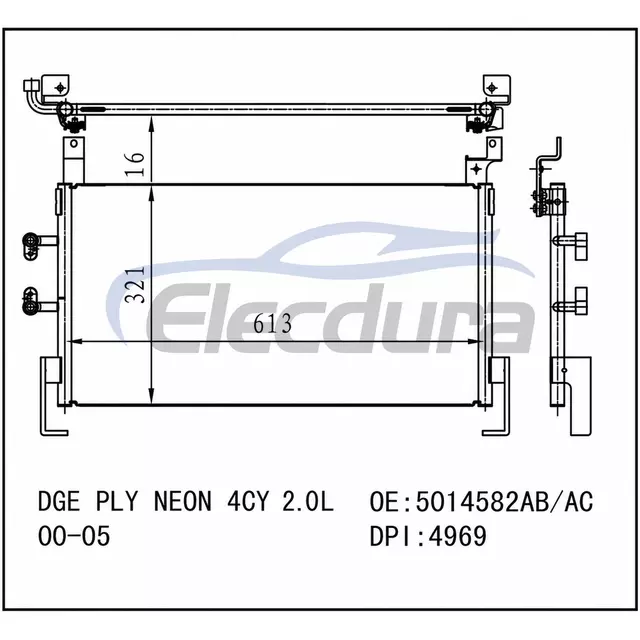 5014582AB Dodge Ply Neon 2000-2005 2.0L A/C Condenser