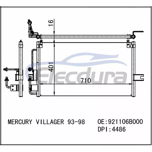 921106B000 Mercury Villager 1993-1998 A/C Condenser