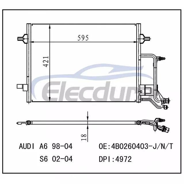 4B0.260.401 F Audi A6 1998-2004 A/C Condenser