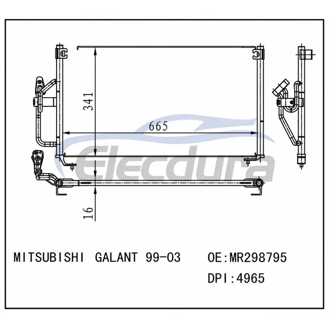 MR298795 Mitsubishi Galant 1999-2003 A/C Condenser