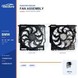 Radiator Cooling Fan Assembly for BMW G01 / G02 600W 17428472321 Bulk Supply