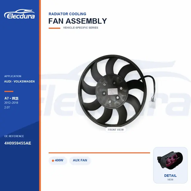 Radiator Cooling Fan for Audi A7 / Phideon 400W 4H0959455AE Bulk Supply