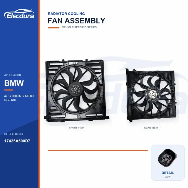 Radiator Cooling Fan Assembly for BMW G45 / G48 17425A500D7 Bulk Supply
