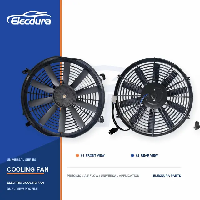 Kipas Pendingin Radiator Universal 14 Inci Pisau Lurus 220W Grosir