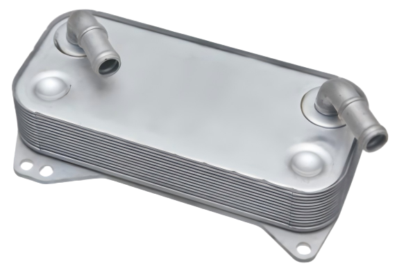 Wide compact plate oil cooler
