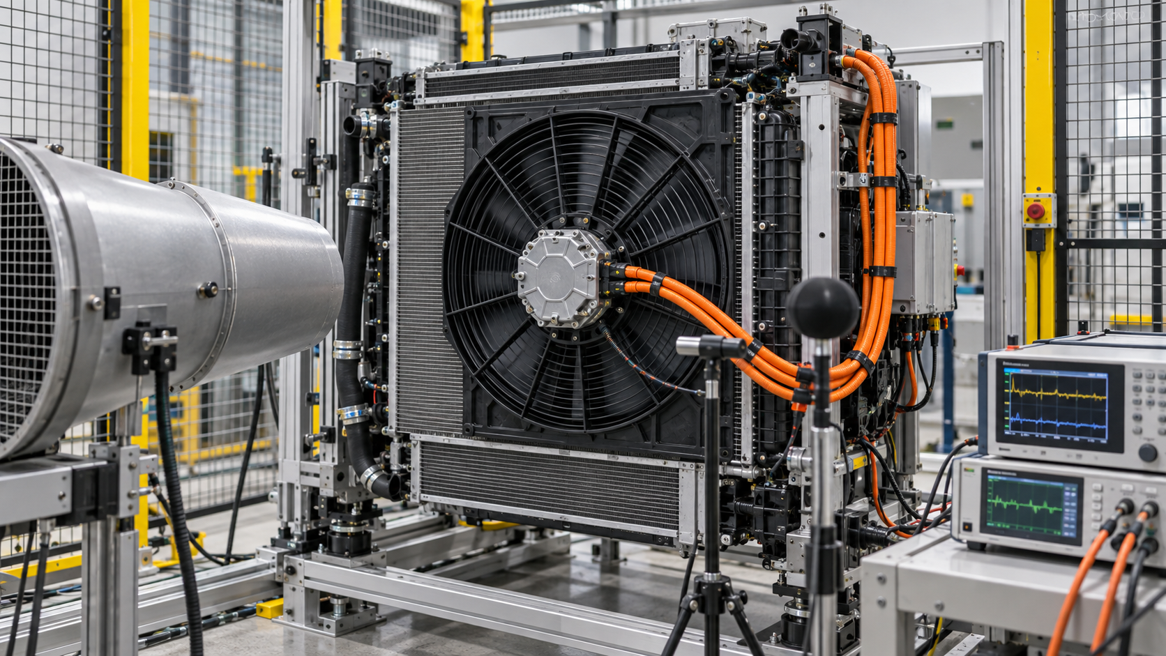 High-voltage truck eFan tested against a complete cooling module