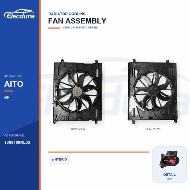 Radiator Cooling Fan Assembly for AITO M9 1308100RL02 Bulk Supply