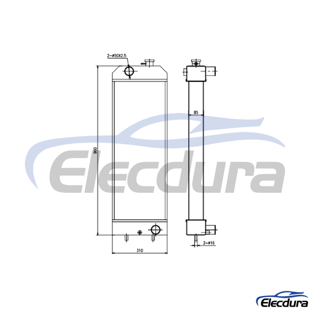 418-7953 Caterpillar E313D2 Water Tank Radiator Core