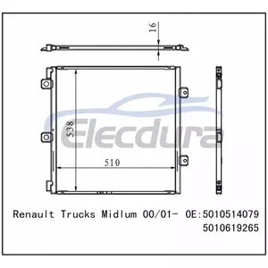 5010514079 Renault Trucks Midlum 2000-2001 A/C-Kondensator