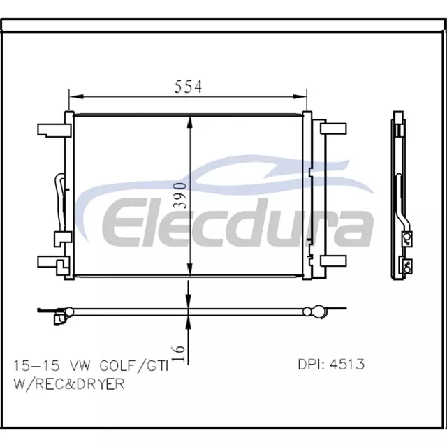 5Q0816411AB Volkswagen Golf 2015-2021 Condensator A/C miez de 16 mm