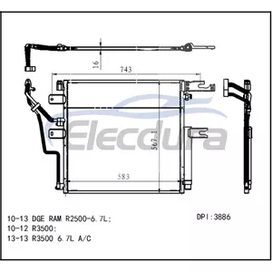 55056835AC Dodge Dge Ram R2500 2010-2013 6.7L A/C Condenser
