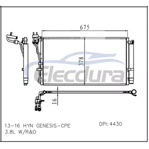 976062M600 Hyundai Genesis 2013-2016 3.8LA/C kondenz&aacute;tor