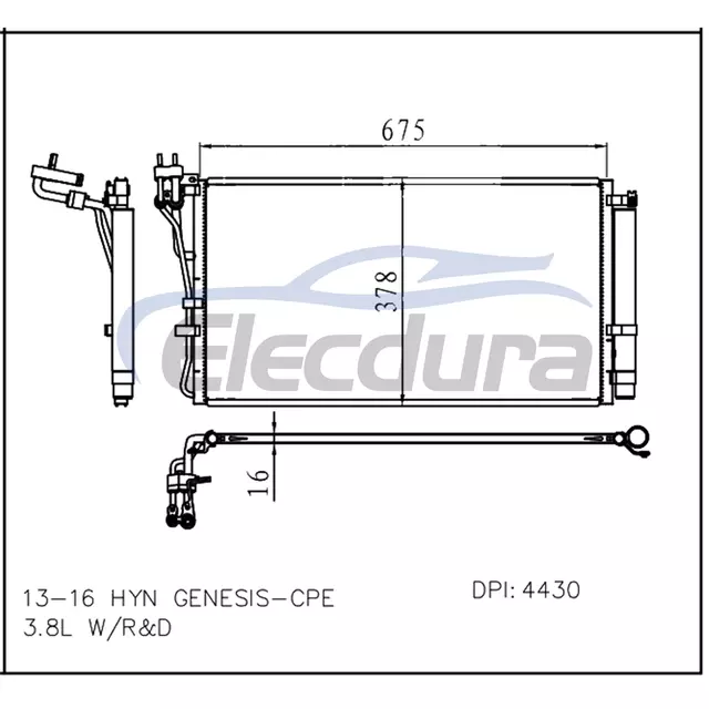 976062M600 Hyundai Genesis 2013-2016 3.8L A/C Condenser