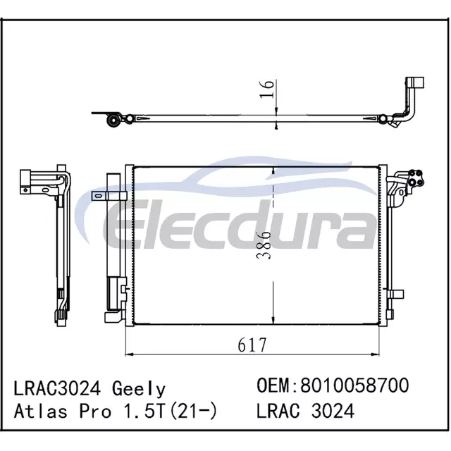 8010058700 Geely Boyue Pro 2019-2024 A/C Condenser