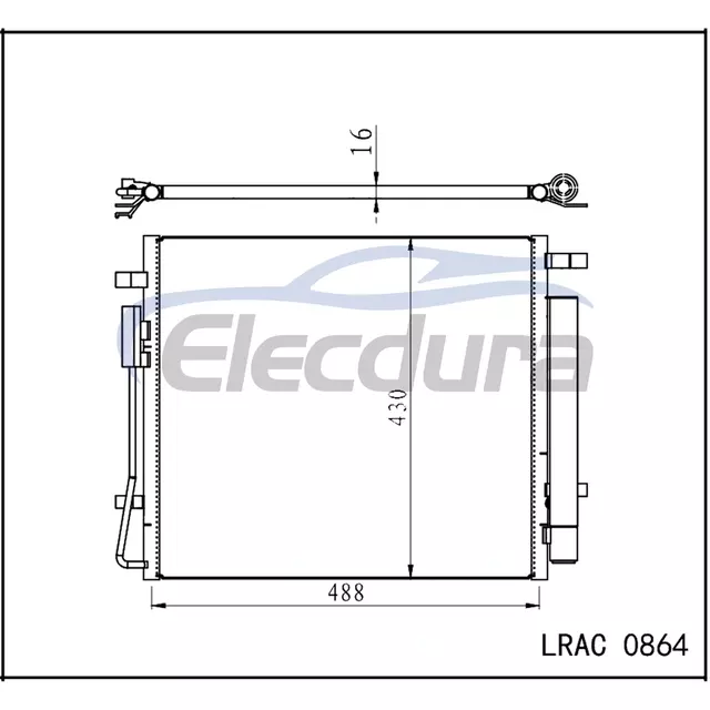 97606-N9010 Kia Sportage 2021-2024 A/C-kondensatorsamling 16 mm kerne