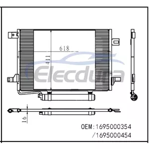 1695000354 Mercedes-Benz B200 2006+ A/C Condenser