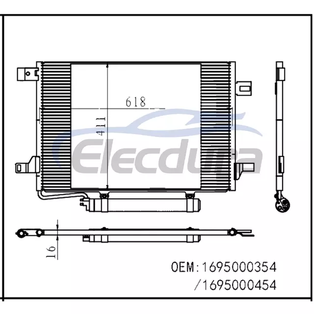 1695000354 Mercedes-Benz B200 2006+ A/C Condenser
